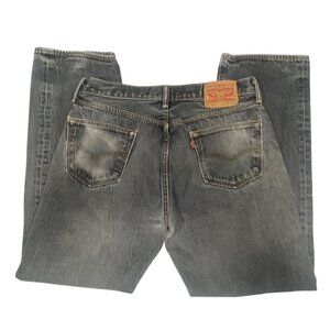 Levis 501 Original Fit Button-Fly Gray Jeans Mens W38 L34 (34X30)  Denim Vintage